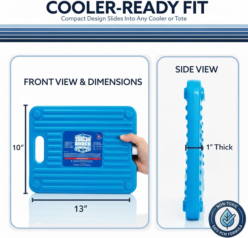 Cooler Shock Hard Case Ice Packs, Clear, 3 Pack — view 3