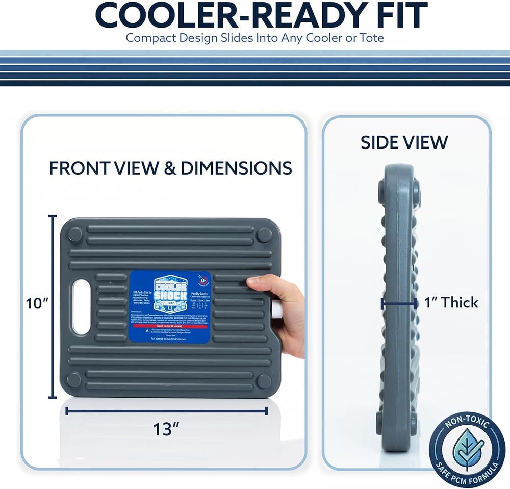 Cooler Shock Hard Case Ice Packs, Gray, 3 Pack — view 3