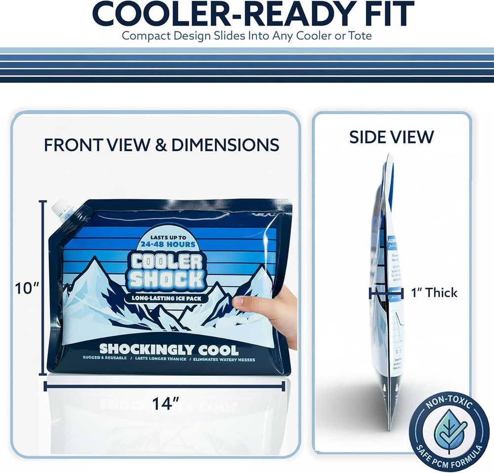 Cooler Shock Screw-Top Ice Packs, Large 14" x 10", 3 Pack — view 3