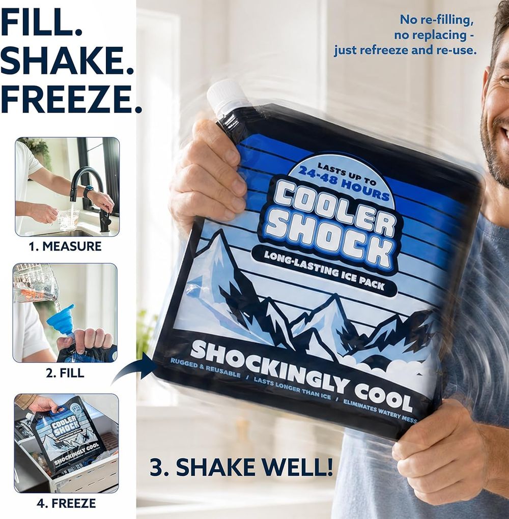 Cooler Shock Screw-Top Ice Packs, Small 8.5" x 7.5", 5 Pack — view 4